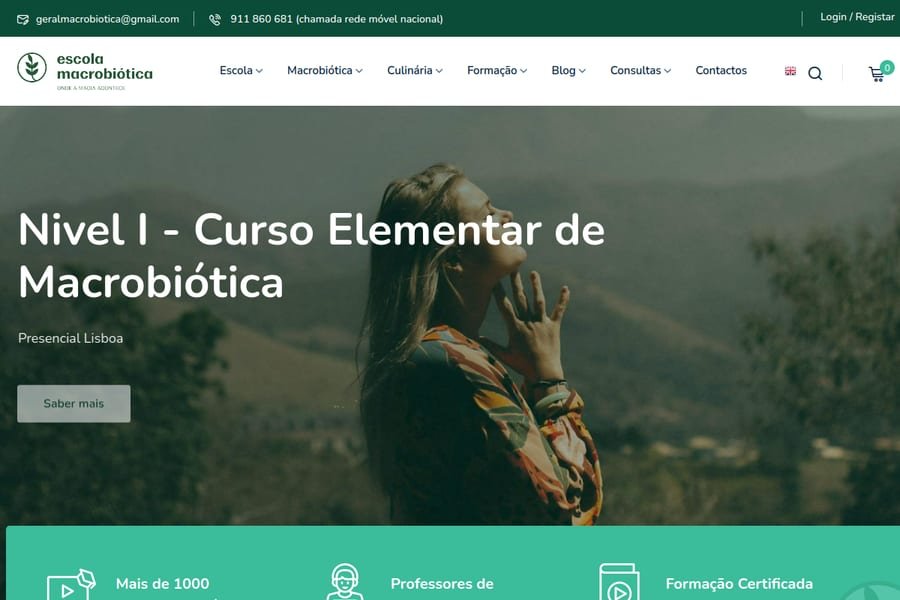 Escola Macrobiótica — Site + Loja (WordPress)