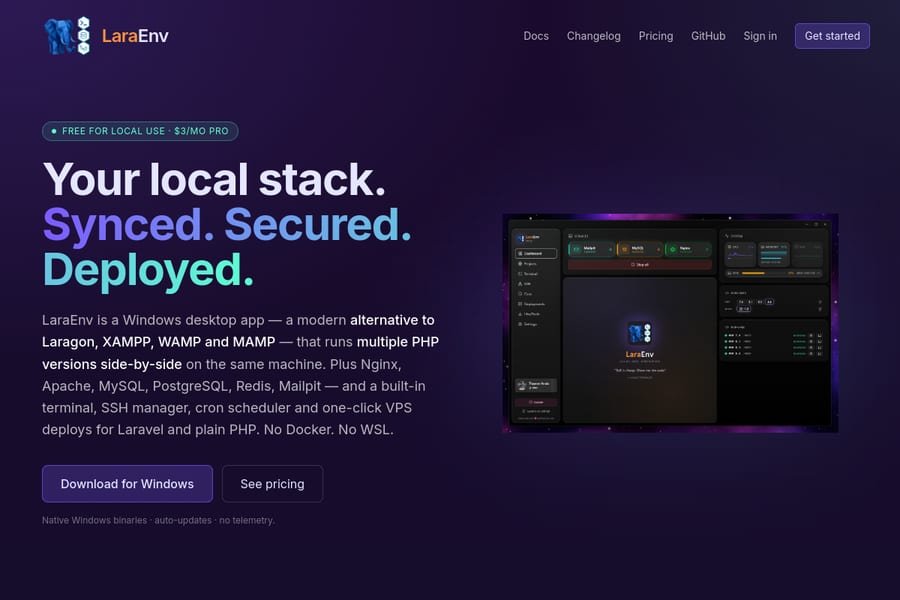 LaraEnv — Landing Page / Produto